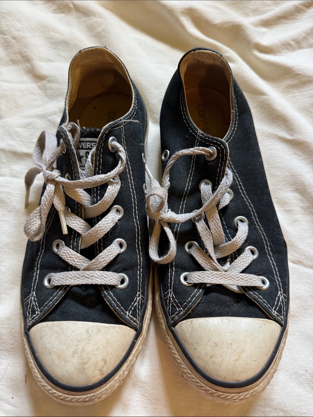 Converse Black Low-Top Canvas Sneakers with White Laces